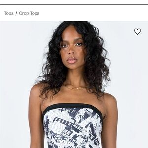 Princess Polly Monochrome Graphic Crop Top